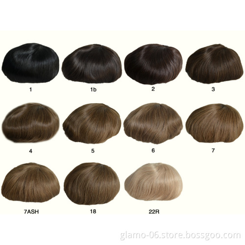 Annione Wholesale Quality French Lace Toupee Virgin Grey Human Hair Afro Custom Mens Hair Pieces Silicone Pu Human Hair Toupee